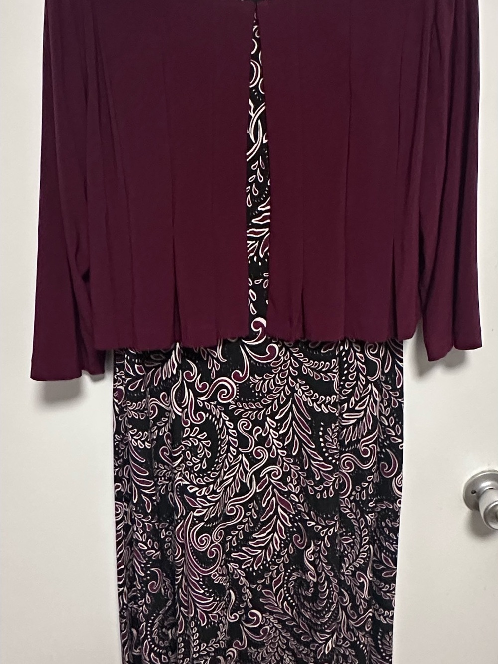 Julian Taylor Black dress with Pink Paisley Print